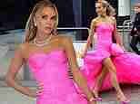 Amanda Holden is compared to Barbie as she dons a bright pink sweetheart gown for the third Britain's Got Talent semi-final
