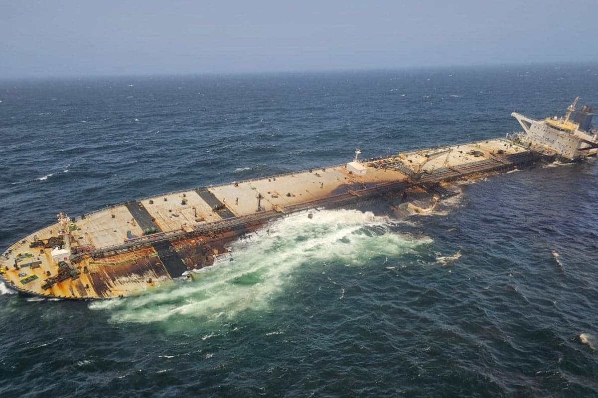 Desperate bid to stop one of worst oil spills in years as Russian ship runs aground near Oman