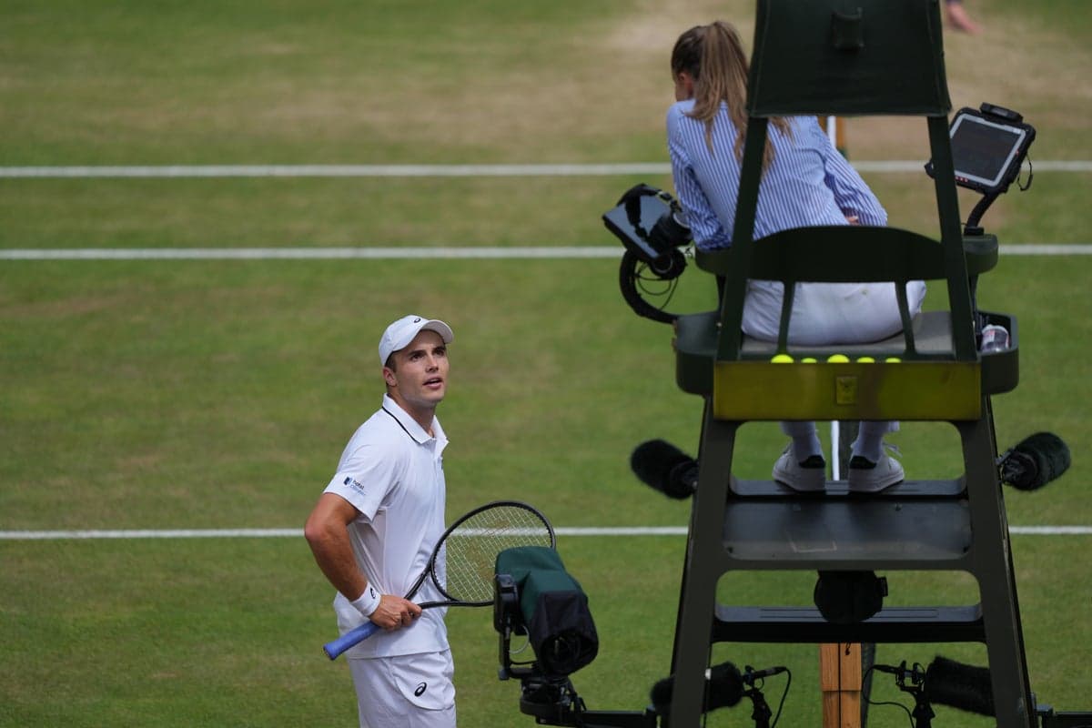 Arthur Fery argues with umpire following ‘obvious errors’ during Wimbledon semi-final 