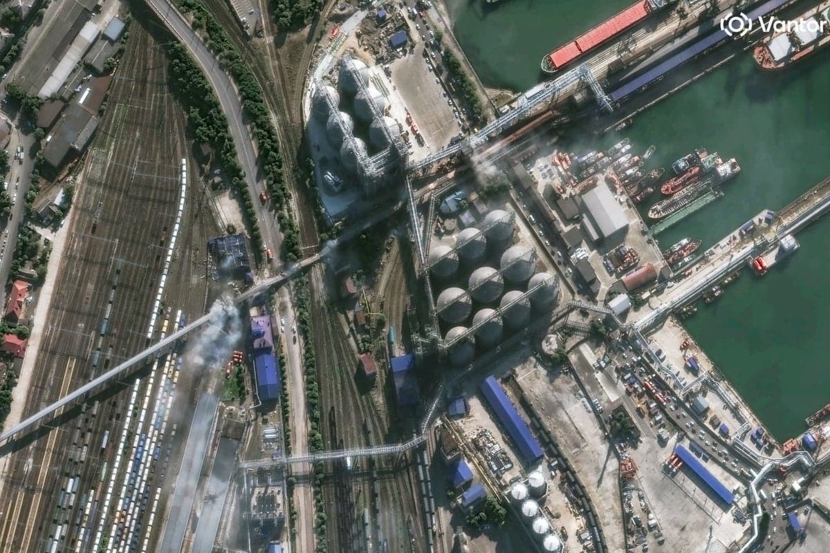 Ukraine drone strikes on major Russian oil refinery 800 miles from the border sparks fire