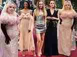 Nicola Coughlan trades ballgowns for evening gowns as she joins glamorous co-stars Hannah Dodd, Simone Ashley and Hannah New at the Bridgerton season three part II premiere