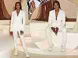 Naomi Campbell is the epitome of chic in a striking white BOSS suit as she attends the V&A opening of her 'Naomi: In Fashion' exhibition