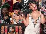 Raye sobs in her grandmother's arms as she makes history and scoops SIX BRIT Awards in stunning female-dominated night