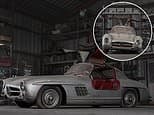 Rare 'junkyard' 1956 Mercedes-Benz 300SL Alloy Gullwing that's been kept in a barn for 47 YEARS and hit with a forklift truck sells for £7m