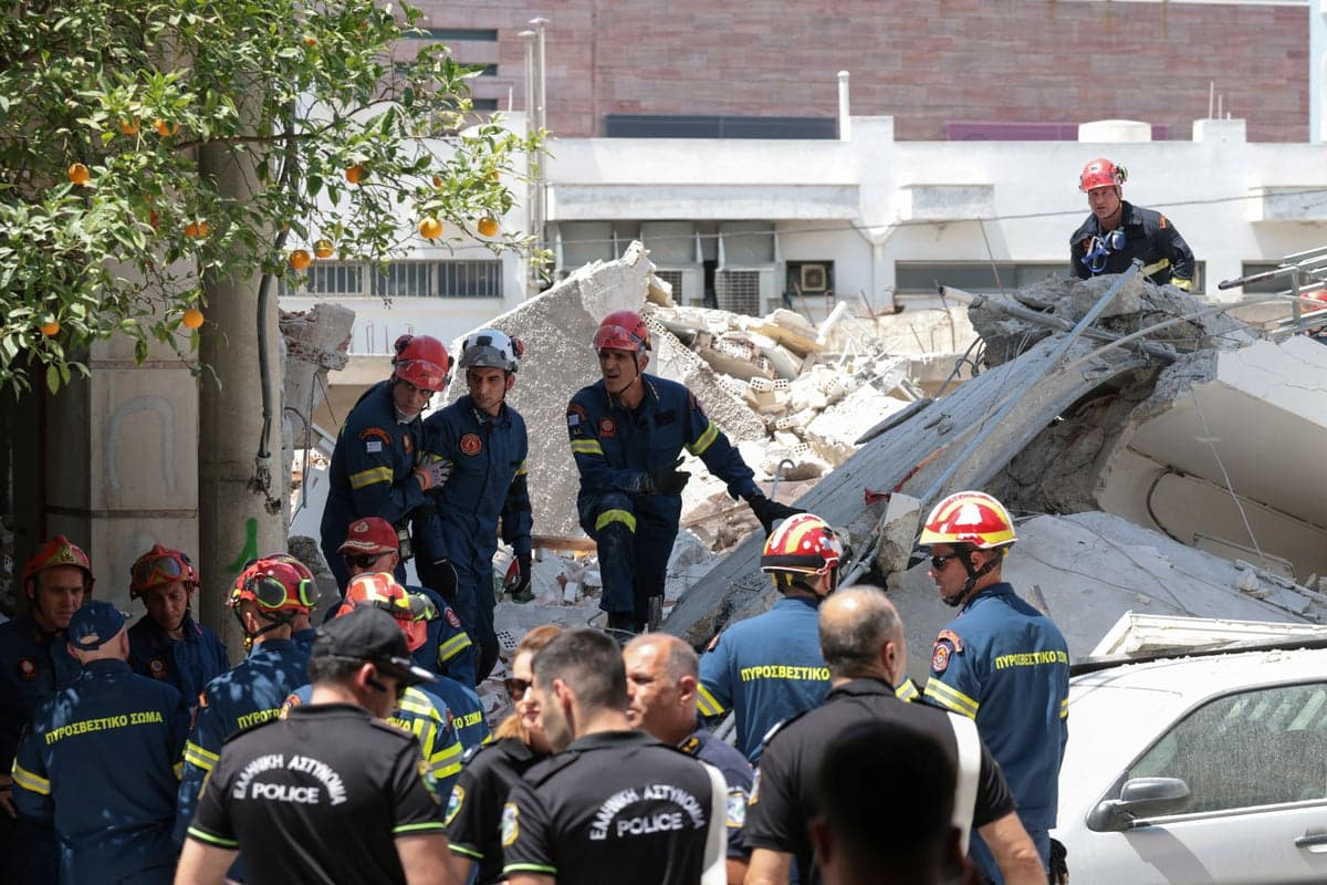 Four trapped after residential building collapses in Athens