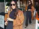 Meghan Markle wears $6,250 winter coat in warm Beverly Hills sunshine for lunch with her wedding dress designer at celebrity haunt Cipriani… after surprise virtual appearance for London charity