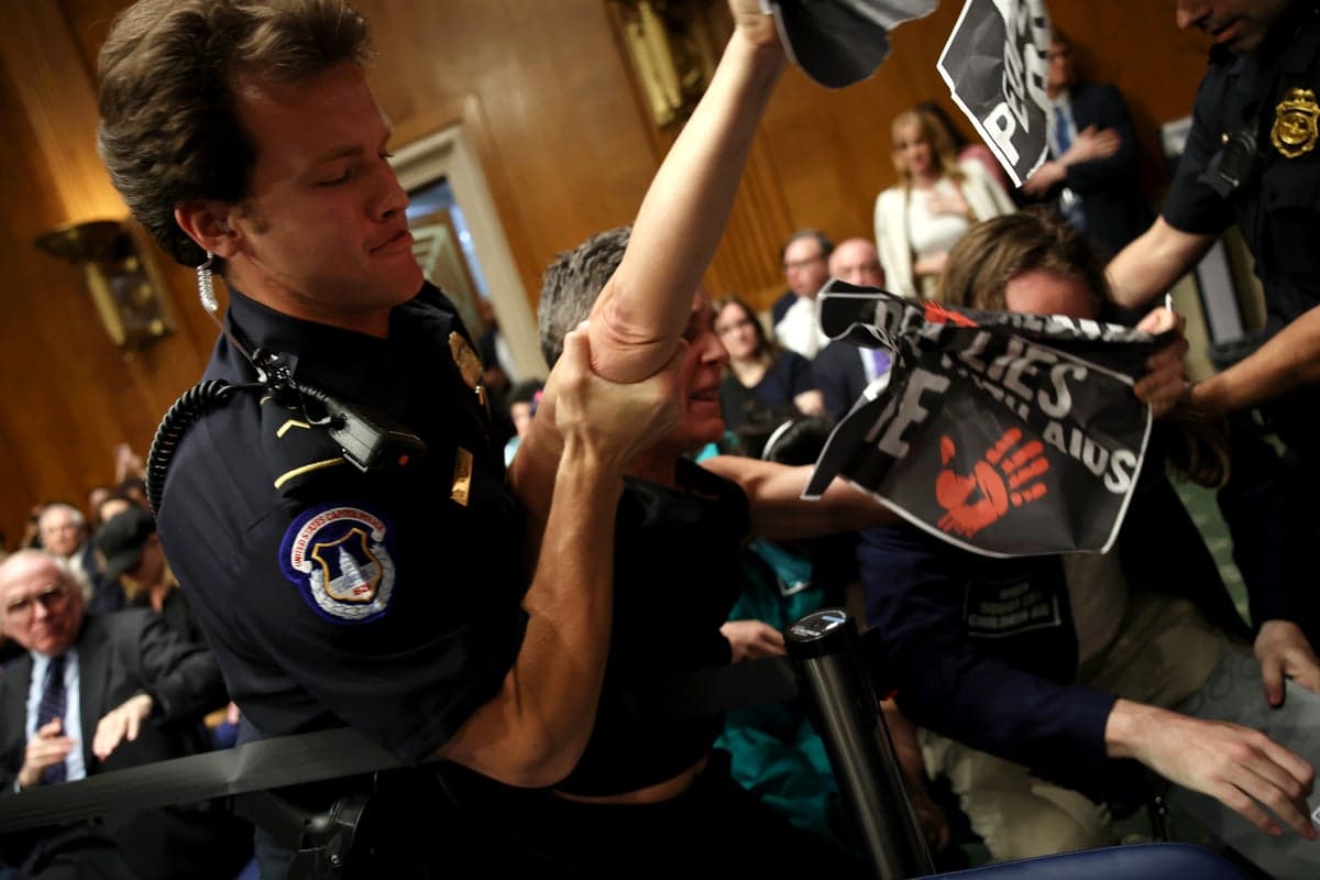 Ben & Jerry’s Ben arrested at Senate hearing protesting the killing of Gaza children with US bombs