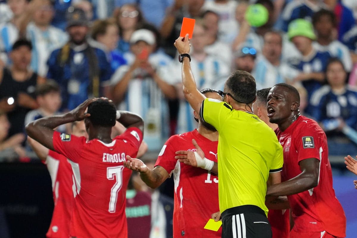 Breel Embolo in tears after Switzerland forward given red card after mistaken identity VAR decision