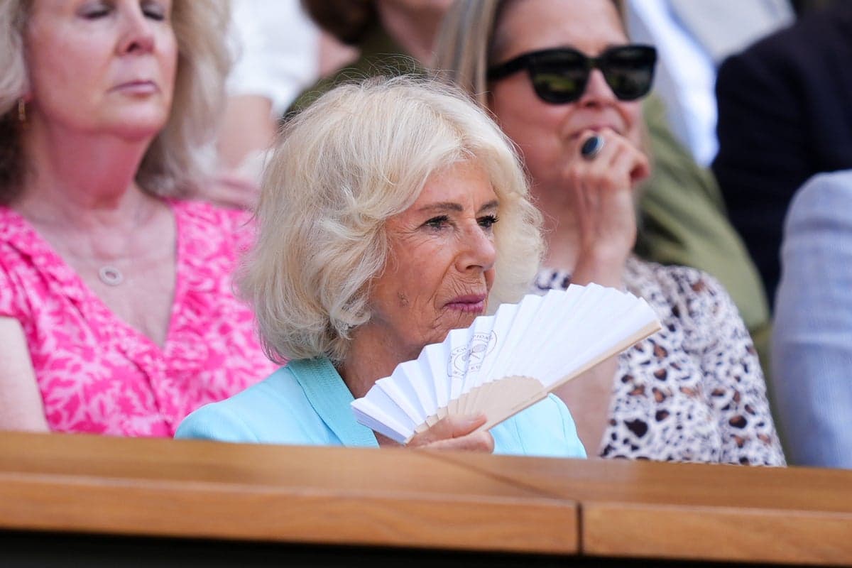 Queen Camilla joined by actor who played her husband in Wimbledon Royal Box as she watches Arthur Fery