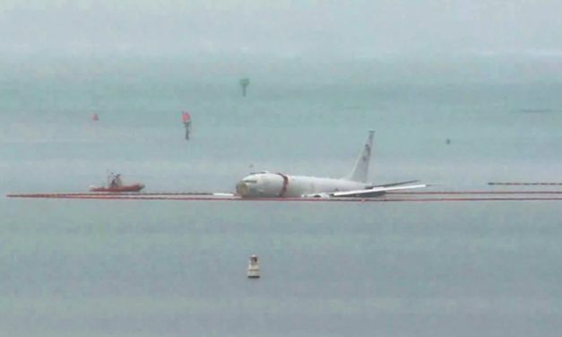 US Navy jet ploughs off Hawaii runway and crashes into sea
