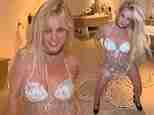 Britney Spears shows off her raunchy moves in a sheer sequin dress as she dances to ex Justin Timberlake’s song and dubs it the ‘nasty version’