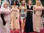Nicola Coughlan trades ballgowns for evening gowns as she joins glamorous co-stars Hannah Dodd, Simone Ashley and Hannah New at the Bridgerton season three part II premiere