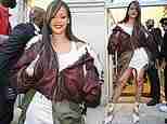 Rihanna puts on a leggy display in white mini dress as she joins partner A$AP Rocky for his menswear show during Paris Fashion Week