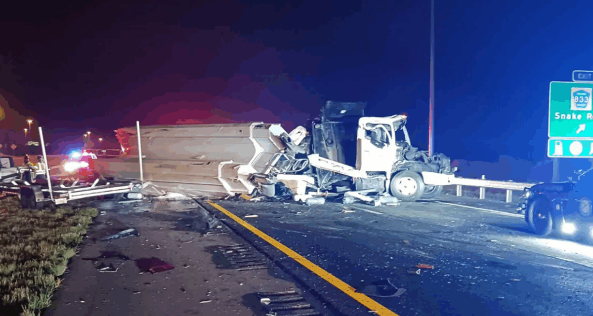 Florida man driving a special truck designed to safely absorb the impact of crashes killed after car plows into the vehicle